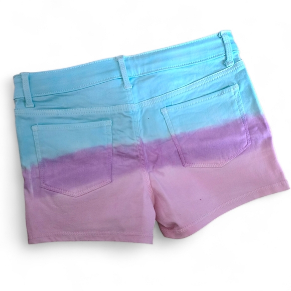 SO Girls Mermaidcore Rainbow Blue Pink ULTIMATE SHORTIE Mid Rise Shorts, size 16 - Picture 4 of 12